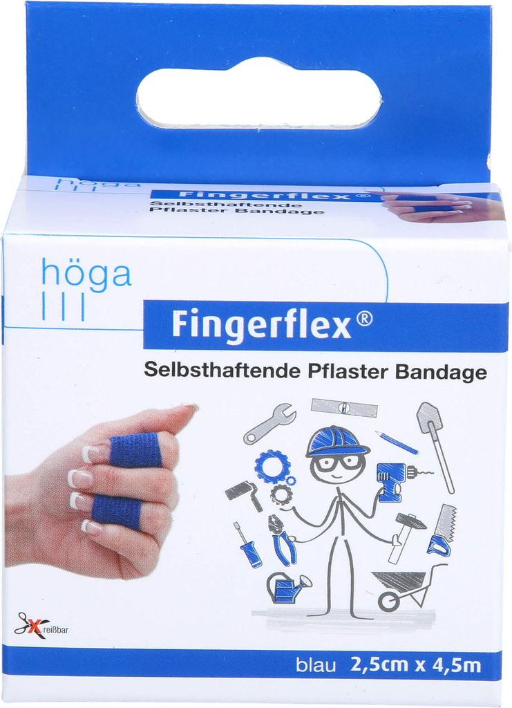 Fingerflex 2,5cmx4,5m blau, 1 St. Pflaster Produktbild 