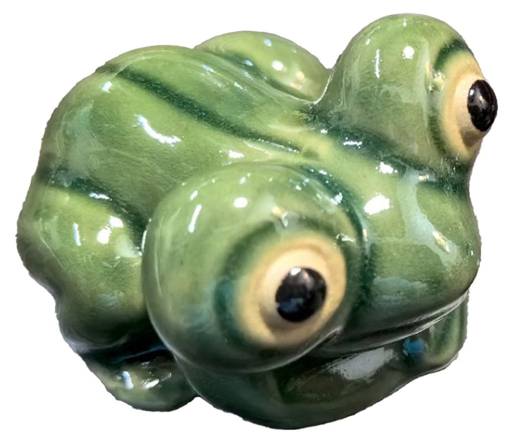 Keramik-Froschfigur mit großen Augen, realistische grüne Froschstatue für drinnen und draußen, Garten, Fluss, Teich, See, Aquarium, Tierdekoration