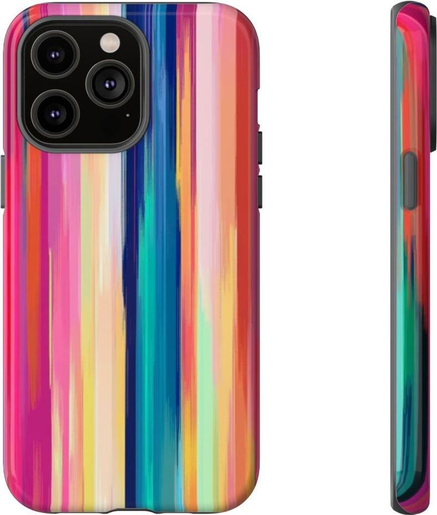 Bunte Streifen in abstraktem Design – Hülle Kompatibel mit iPhone 14 Pro Max