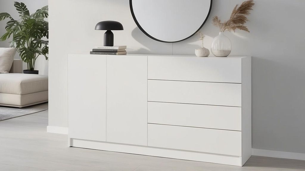 Kommode "Vaasa" 152cm, weiß-matt Produktbild 