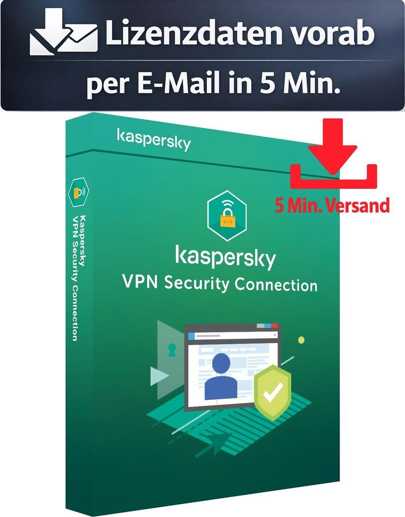 Kaspersky Secure Connection VPN (1 User + 5 Device - 1 Jahr) ESD Hilfsprogramme Tools Treiber 5 Min. Versand als Download per Mail