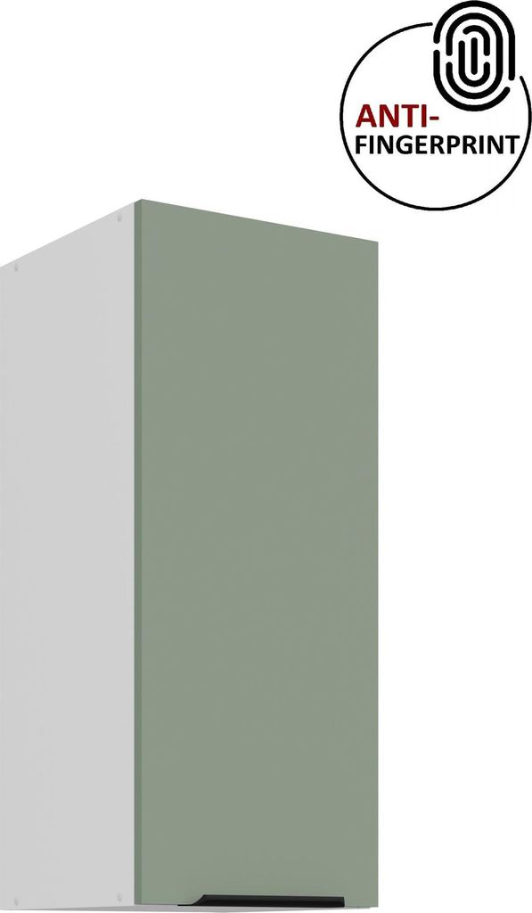 Küchen Hängeschrank 30 cm ARIA Aquamarin ultra matt + Weiss matt, hochwertige Fronten mit Anti Fingerprint Beschichtung Küchenzeile Küchenblock