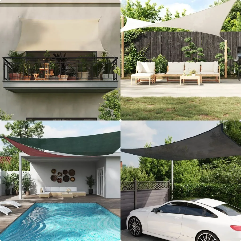 Tenda a Vela vidaXL Antracite 3.5x5m | Protezione UV HDPE Professionale