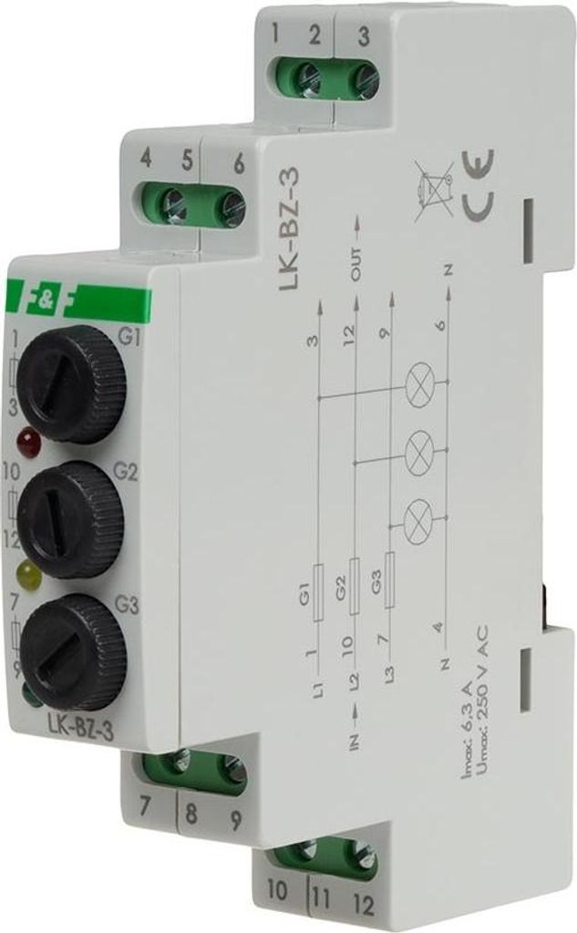 F&F | Kontrolka + Gniazdo zabezpieczające LK-BZ-3K - Zdjęcie produktu 