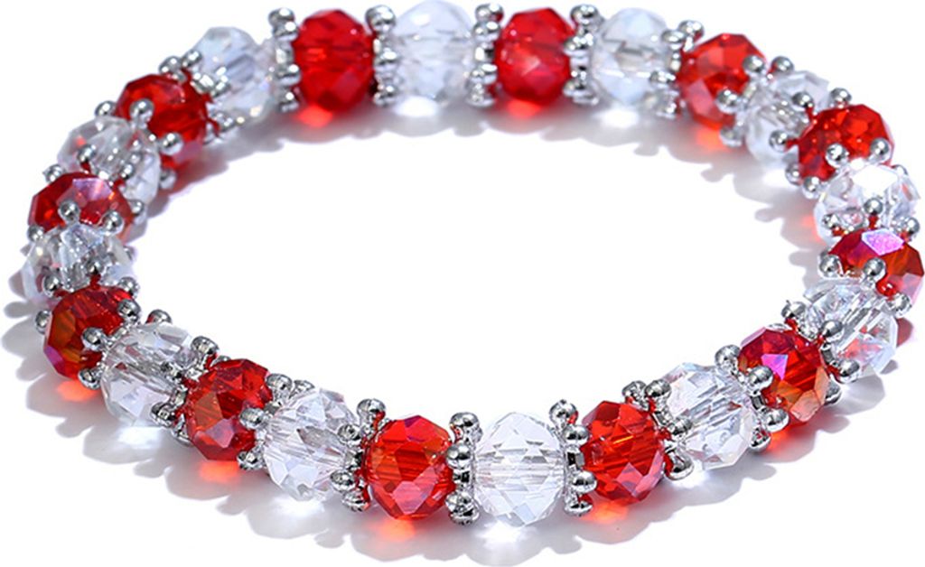 Elegantes Perlen-Armband, Armreif, Damen-Schmuck, Geburtstag, Jahrestag, Geschenk-Rot