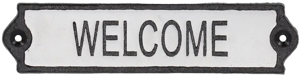 Plaque WELCOME vintage en fonte pour entrée et jardin Esschert