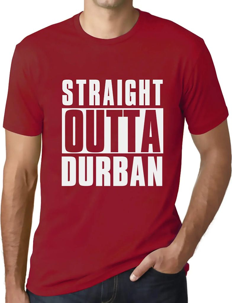 Herren Grafik T-Shirt Direkt aus dem Durban – Straight Outta Durban – Öko-Verantwortlich Vintage Jahrgang Kurzarm Lustige Druck Geburtstag Ges...
