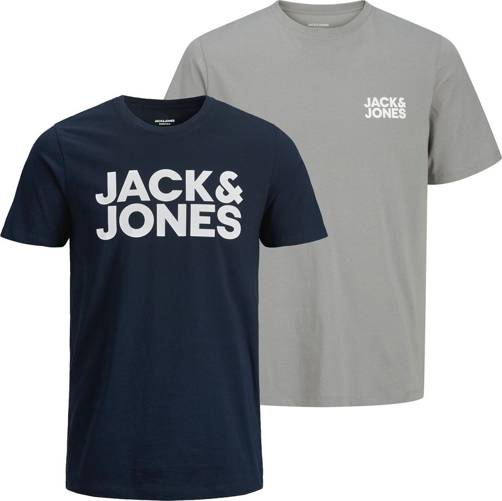 2er Pack JACK & JONES T-Shirts Logo Tee Crew Neck Produktbild 