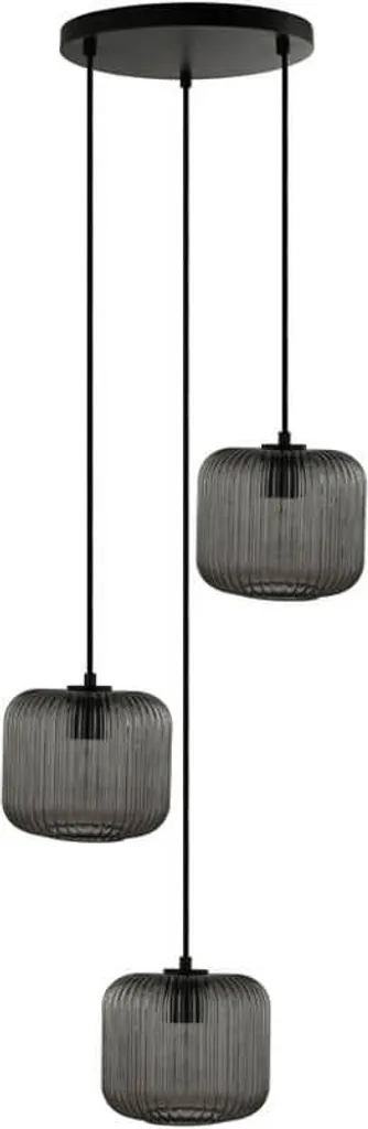 Suspension Lampe de Cuisine et Salon LILY - Éclairage Verre Gris Fumé