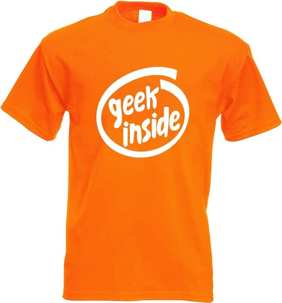 Kiwistar - T-Shirt - orange - Geek Inside Herren Funshirt Bedruckt Design Sprüche Spruch Motive - mit Motiv Bedruckt - Funshirt Design - Sport - F...