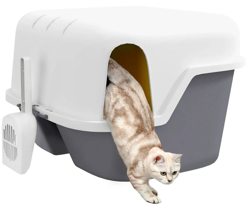 Katzenklo - Kleine Katzentoilette - Für Katzen bis 3,5 kg - Kunststoff - Weiß