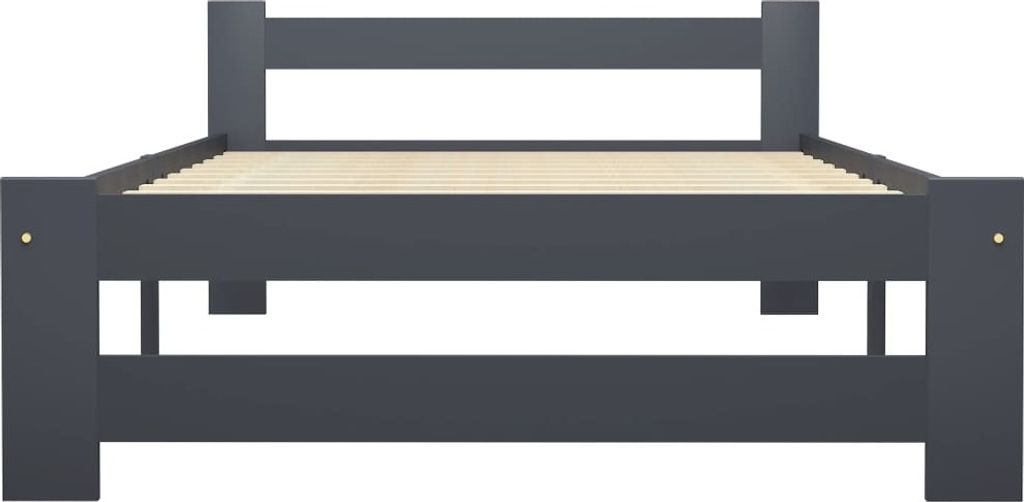 "SALE 2026"Klassische Betten - Grau Massivholzbett Dunkelgrau Kiefer 100x200cm Stabli Möbel6080997