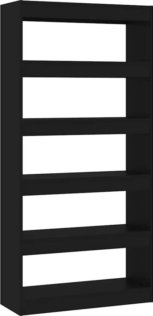 vidaXL Bücherregal/Raumteiler Schwarz 80x30x166 cm Produktbild 