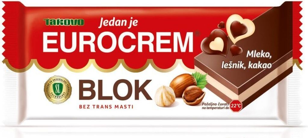 Eurocrem Blok – 90 g – Haselnuss-Kakao-Creme in Produktbild 
