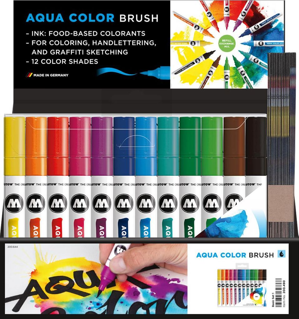 Molotow Marker AQUA COLOR BRUSH Sets Sales Display