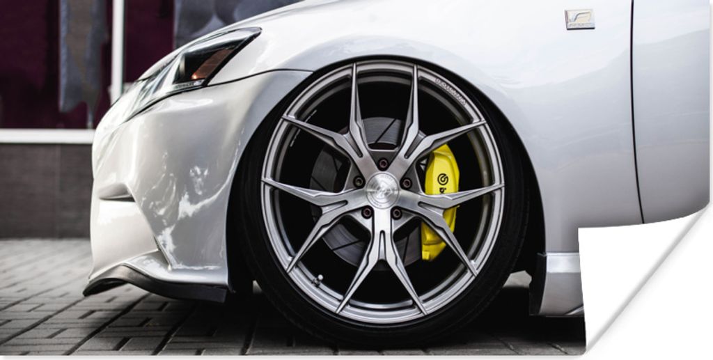 MuchoWow Poster Auto - Räder - Stoßstange 40x20 cm - Poster für die Wand - Poster Schlafzimmer