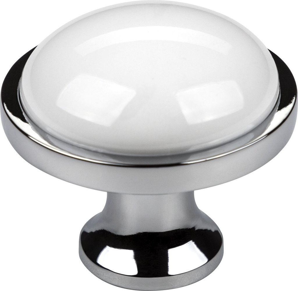SOTECH Möbelknopf ANSGAR Ø 34 mm Chrom poliert Porzellanknopf SOTECH