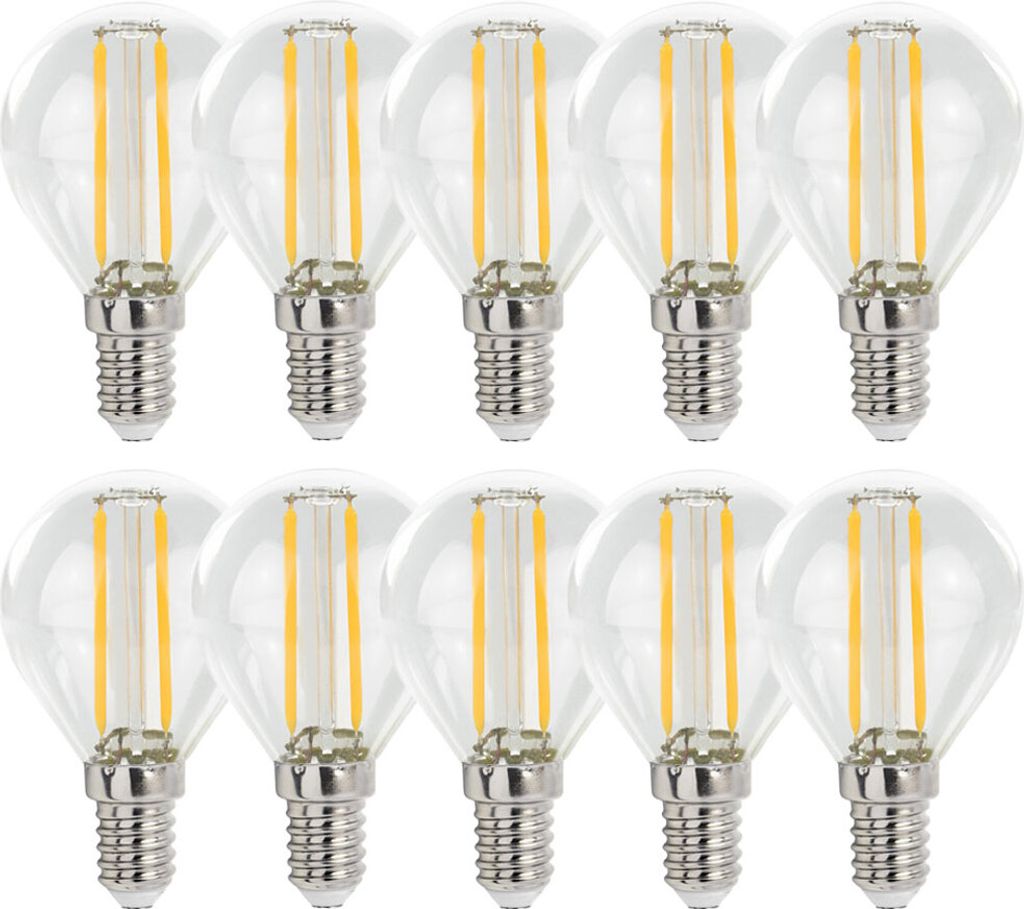 10 x ampoules LED filament G45 1W E14 110lm 840 blanc Image du produit 