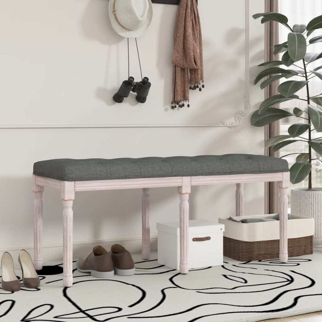 (Robust Möbel)Sitzbank - modernes Design - Truhenbank Schuhbank - Dunkelgrau 110x40x49cm Stoff DE649748 - Sitztruhen