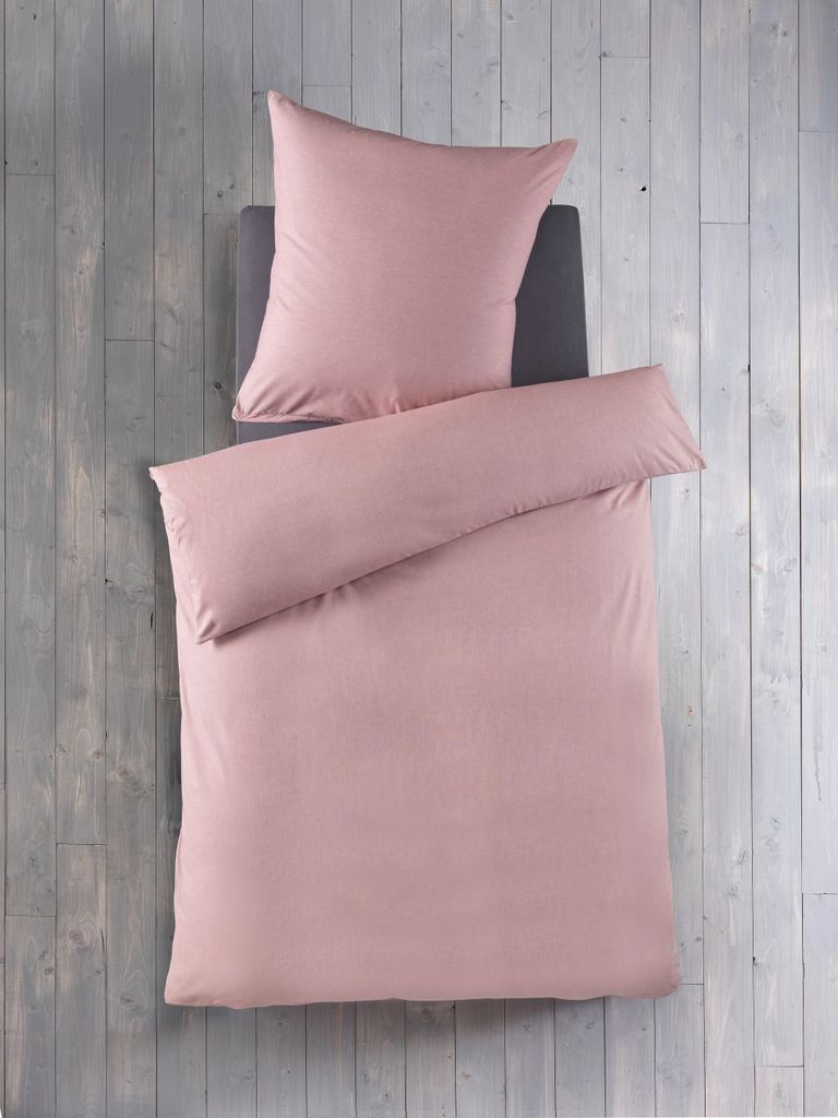 Holiday Heimtex OptiDream Chambray Baumwoll-Bettwäsche garngefärbt rosa 135x200 cm