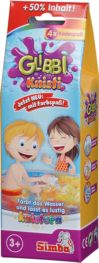 Simba Glibbi Knisti 4x Badespaß Badepulver knistert im Wasser 4 x 10g ab 3 Jahren