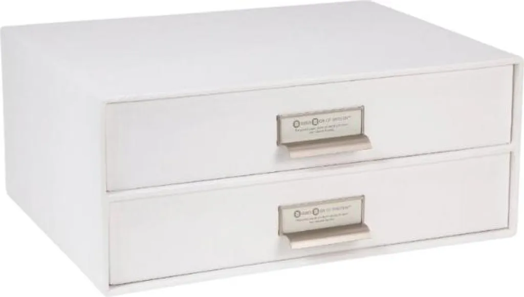 Organiseur de bureau BIRGER blanc avec double tiroir de rangement