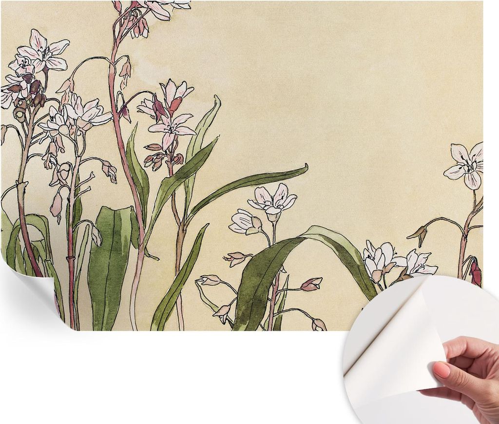 Selbstklebende Wandtapete - Dekorative Tapete für Wohnzimmer - Klebefolie für Wandbilder - Tapetenfolie für Wanddekoration - 152x104 cm - Floral...