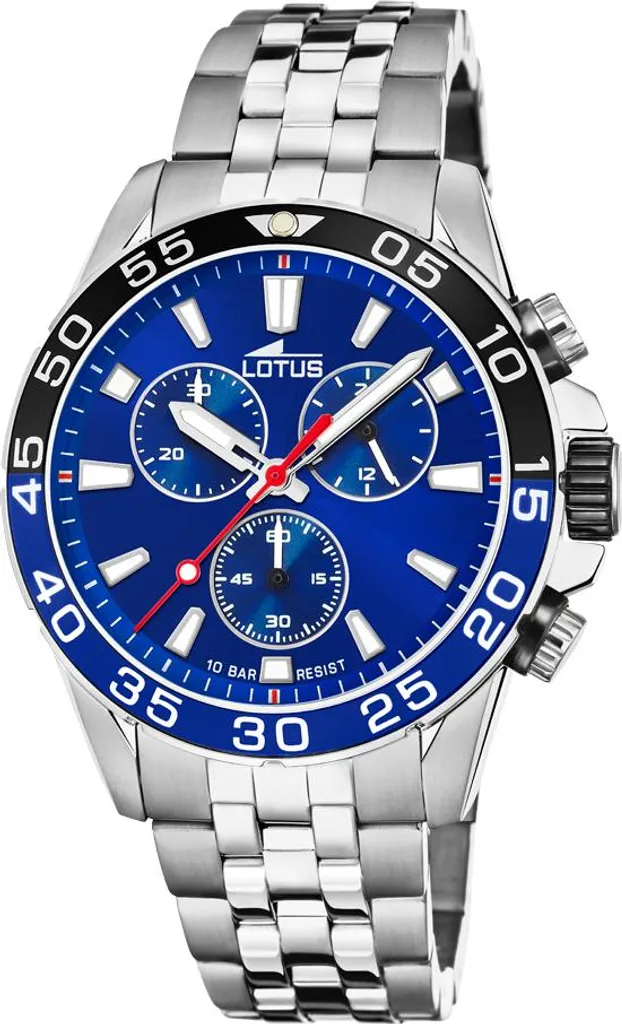 Montre Lotus Homme 18765/1 : Chronographe Acier Cadran Bleu Élégant