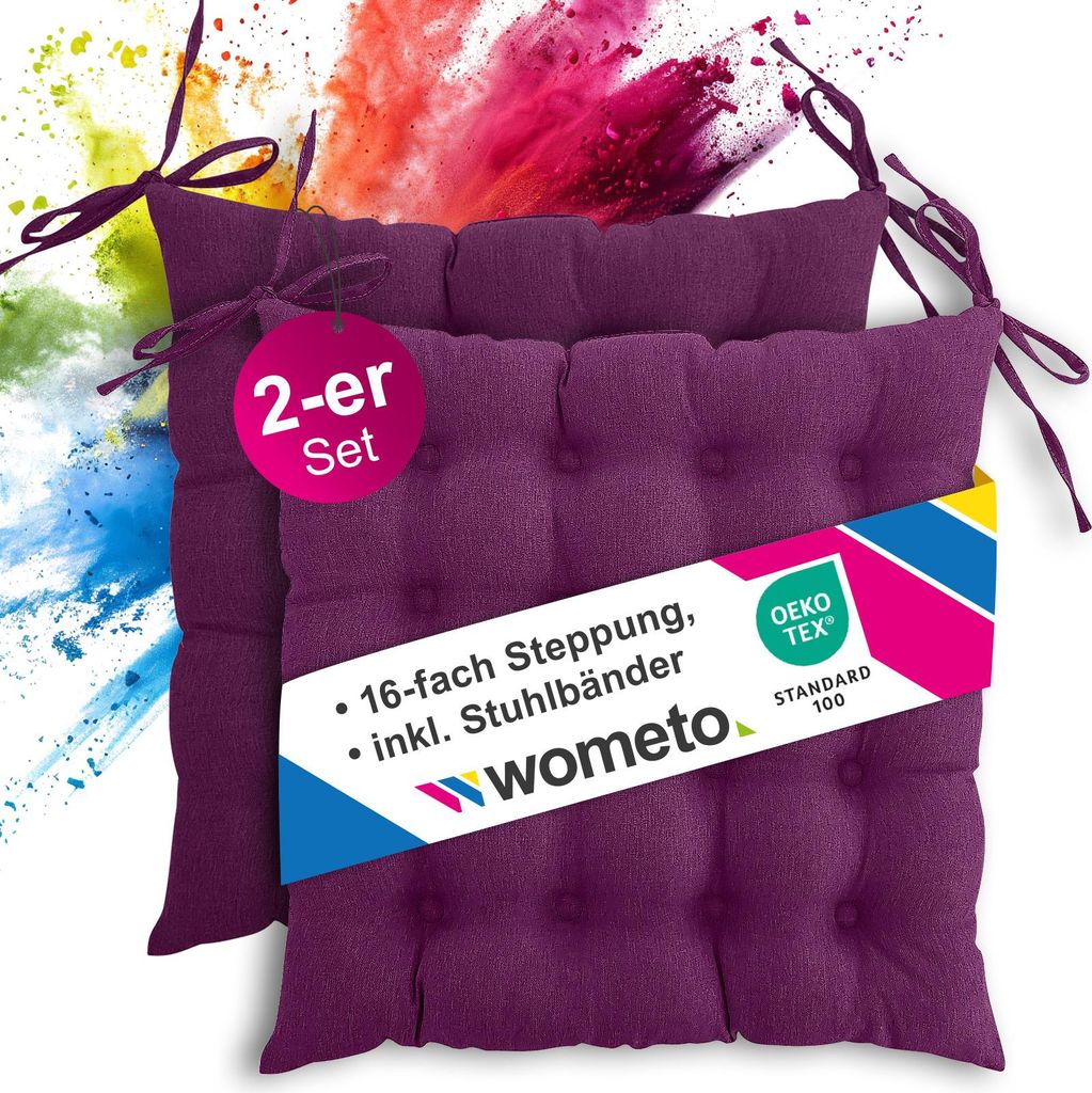 sada 2 polštářů na sezení 16bodové prošívání 40x40 cm Obrázek produktu 