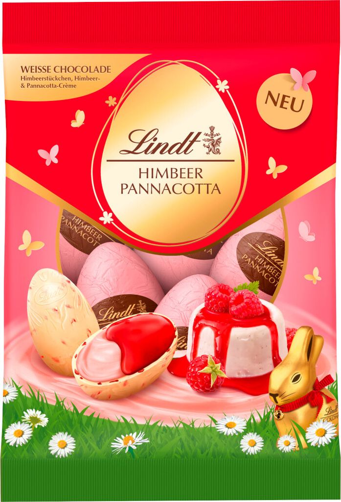 Lindt Eier Indulgence Himbeer Panna Cotta gefüllte Schokolade 90g