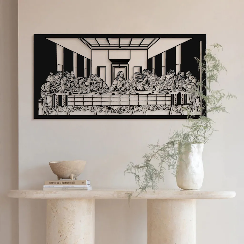 Décoration Murale en Acier Noir La Cène APT380 - Finition Premium