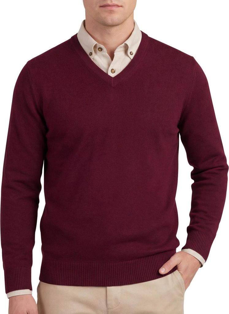 Alan Paine Pullover bordeaux einfarbig