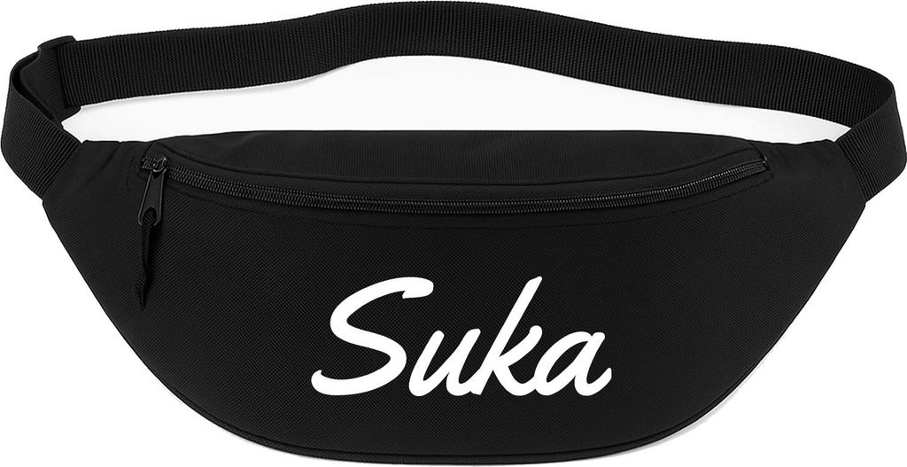 Huuraa Bauchtasche Suka russisch Schriftzug 2,5 Liter Black Polyester Crossbody Bag Geschenkidee