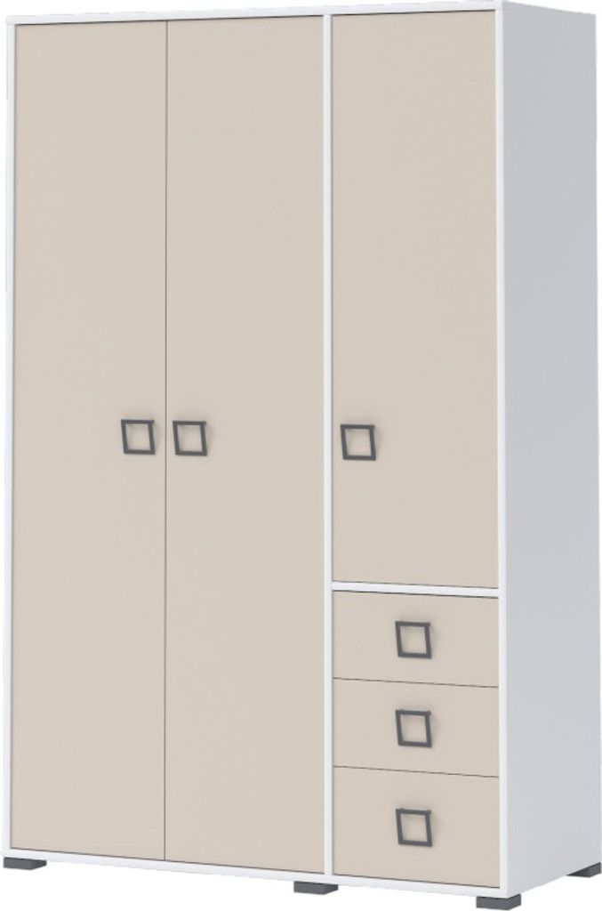 Kinderkleiderschrank Weiß 198x126x56 cm