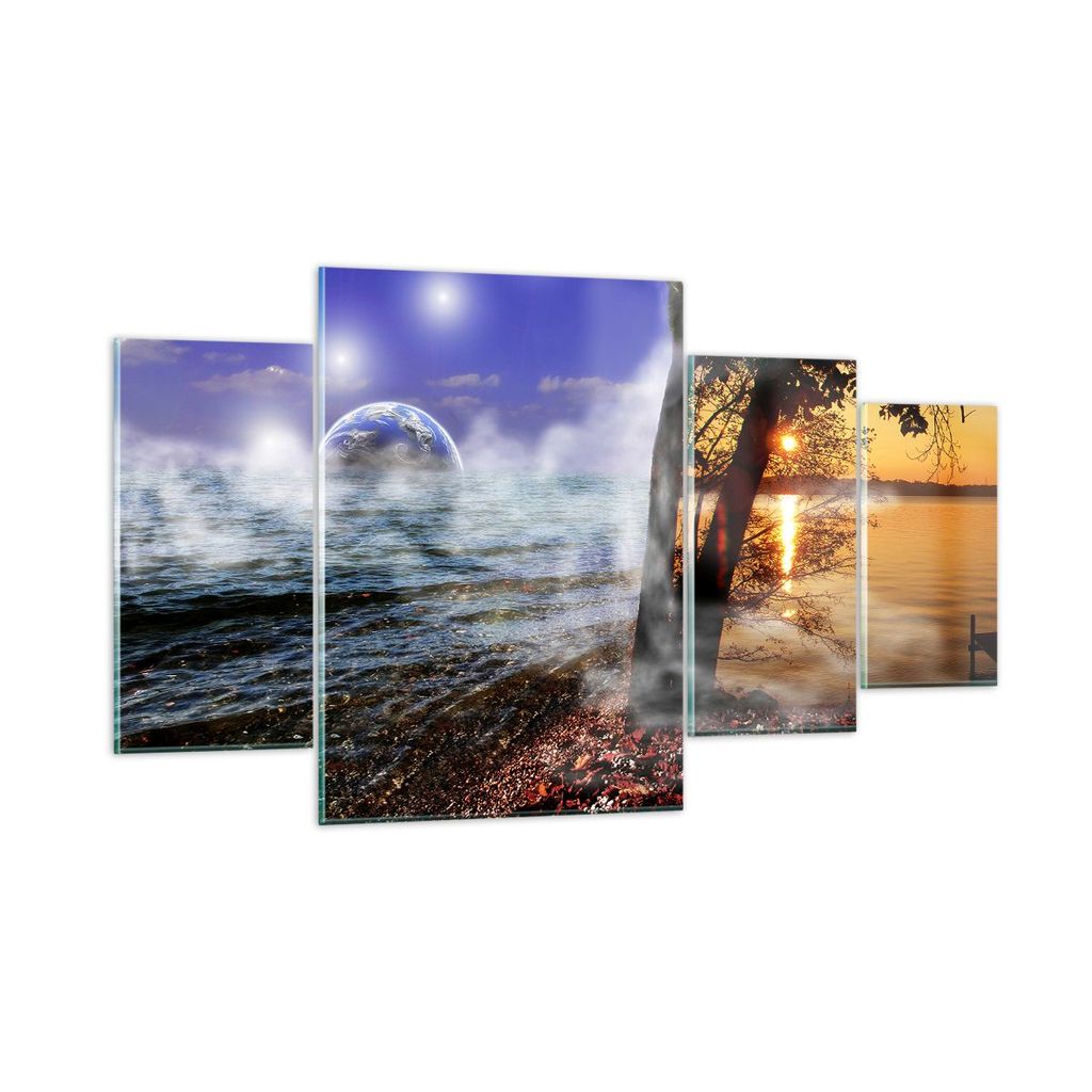 Bilder auf glas - Abstraktion Umwelt Erde - 160x90cm - Glasbilder - Wandbilder - Kunstdruck - zum Aufhängen bereit - Wanddekoration aus Glas - Gla...