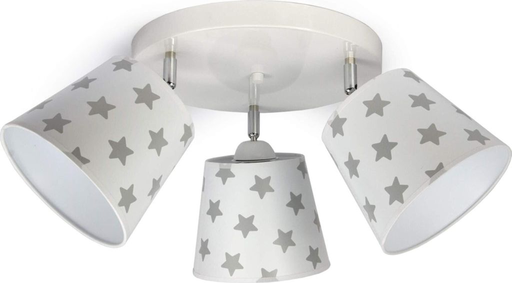 Deckenleuchte Deckenlampe Kinderleuchte Kinderlampe Leuchte Lampe mehrfarbig Stern Metall 230V 299 300 G3 (300-G3 Sternchen, Weiß)