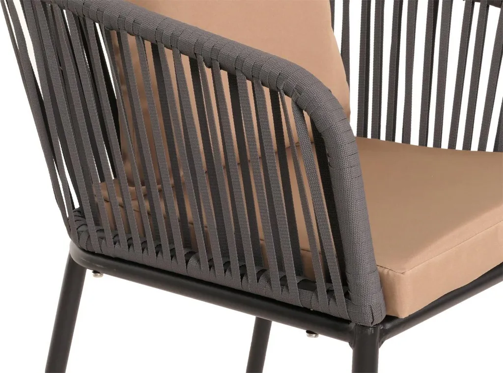 Chaises de jardin résistantes aux intempéries en corde Rope anthracite