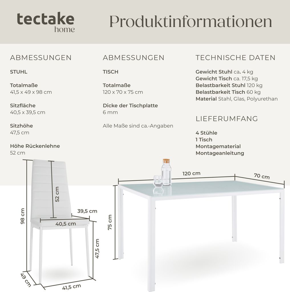 Jedálenský set Berlin 5-dielny čalúnený poťahom z imitácie Obrázok produktu 7