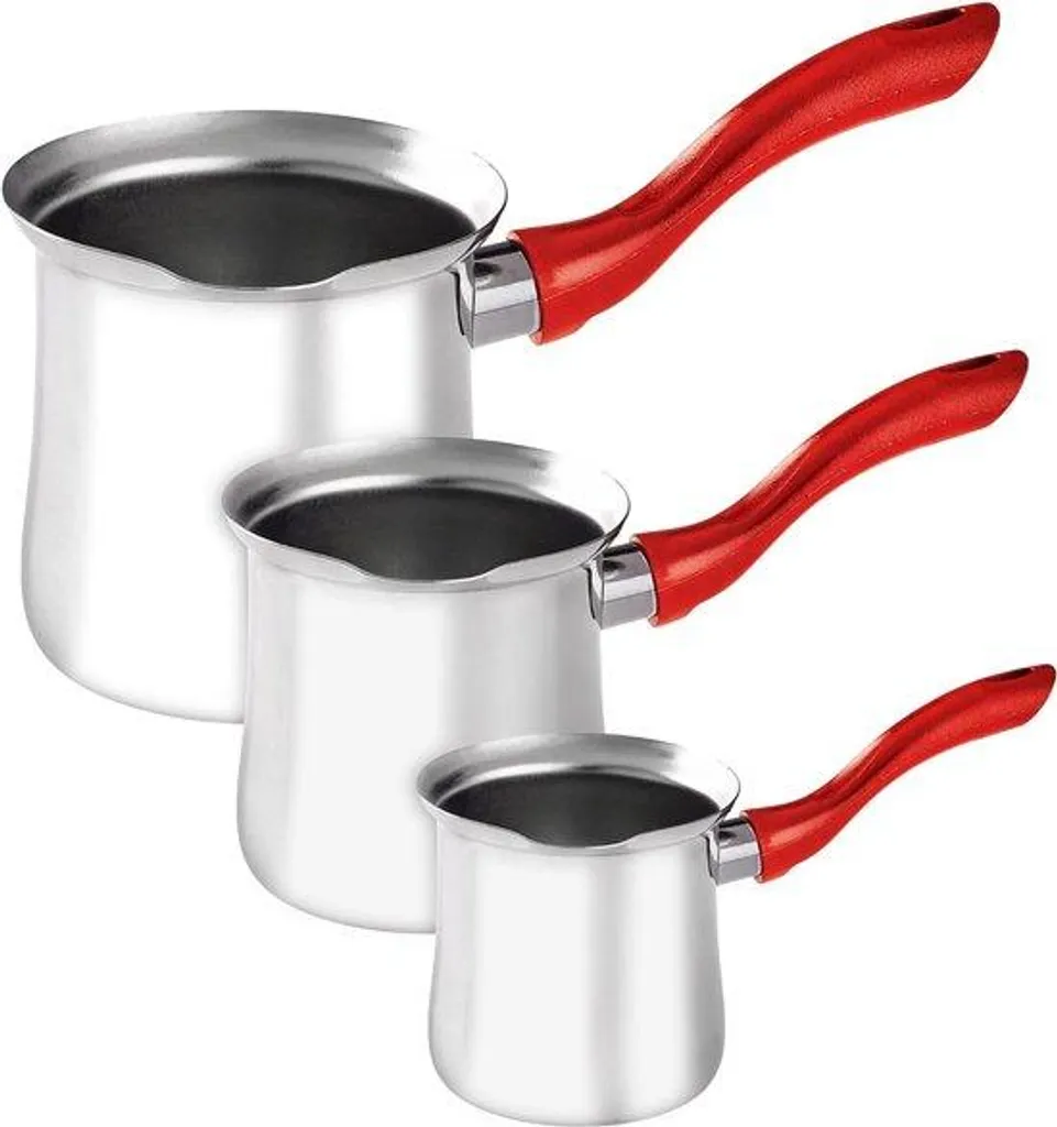 Petite cafetière rouge 3 pièces idéale pour le café du matin en solo ou duo