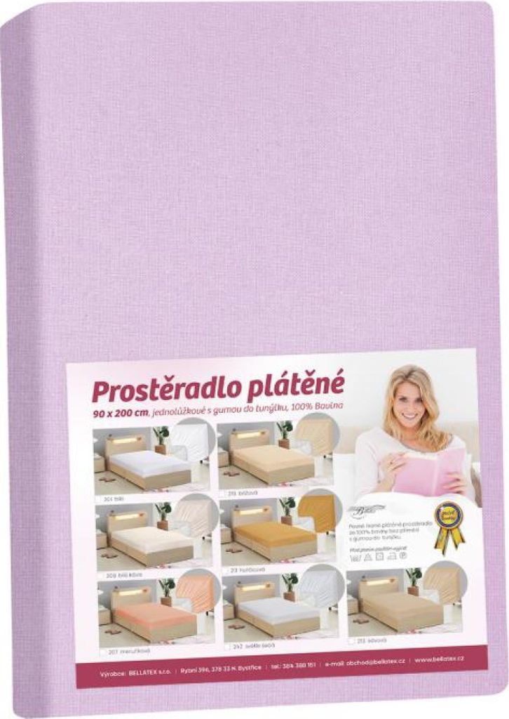 Prostěradlo plátěné - Fialová - 90x200 Obrázek produktu 