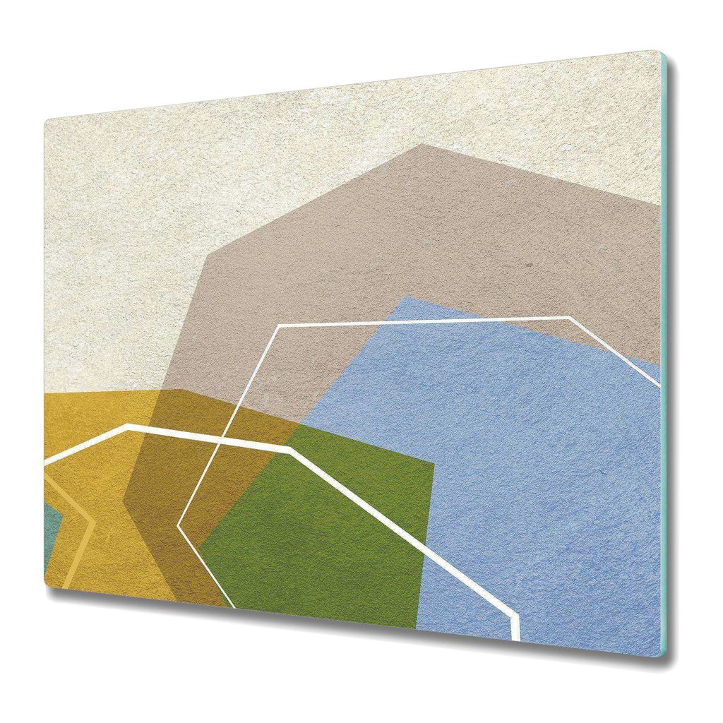 Küchenschneidebrett - Glasschneidebrett - Herdabdeckung - Geometrische Formen