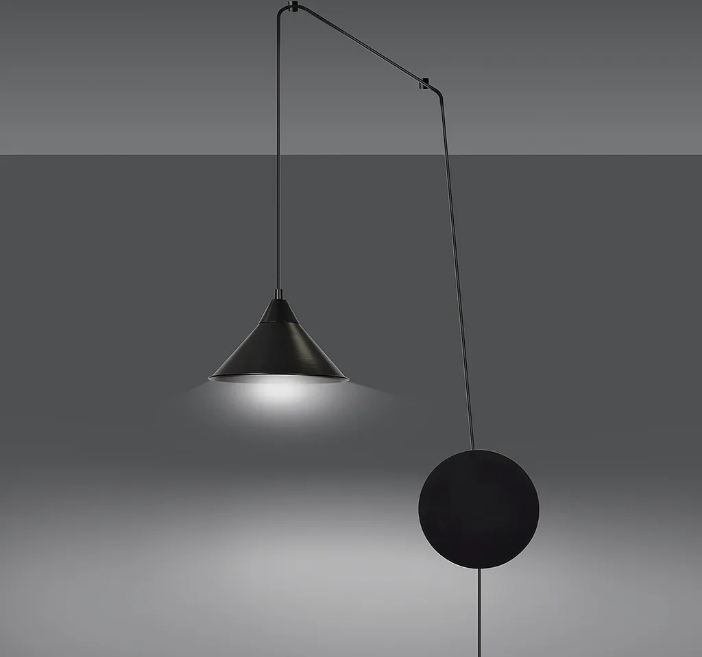 Luminaire Suspendu Noir ABRAMO 1 E27 : Solution Éclairage Chic et Durable