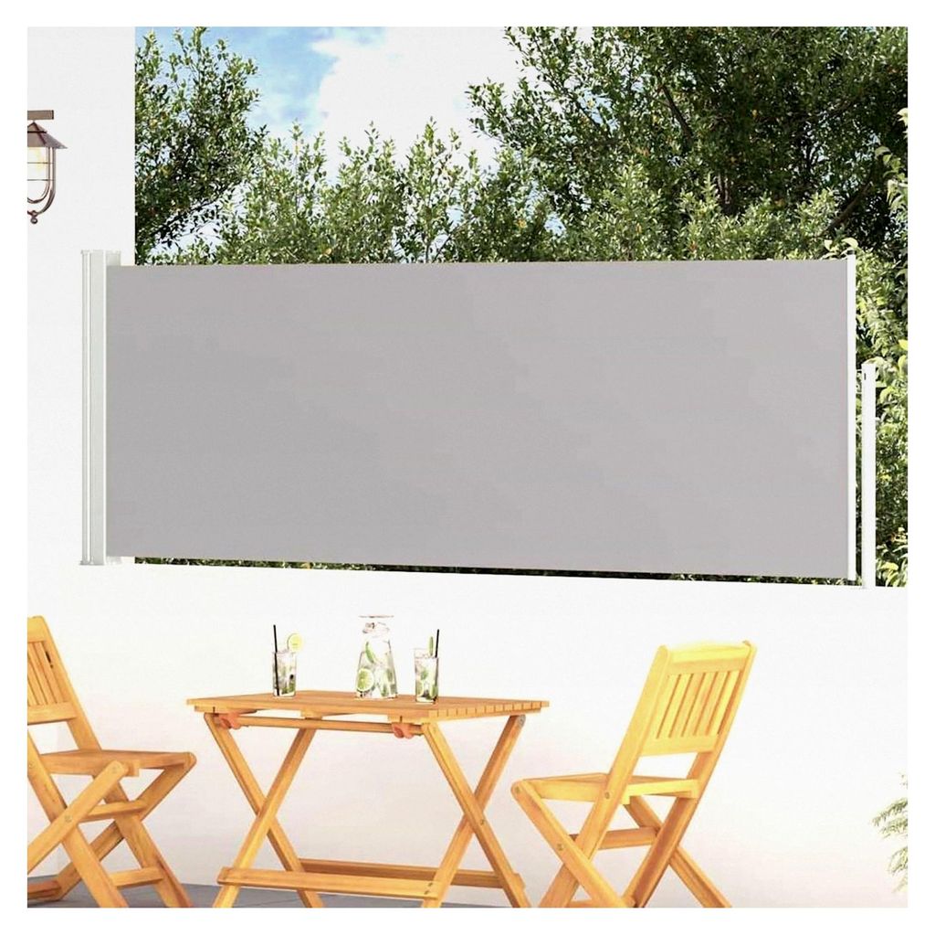 Ausziehbare Seitenmarkise 100x300 cm Grau für den Außenbereich, Gärten und Innenhöfe