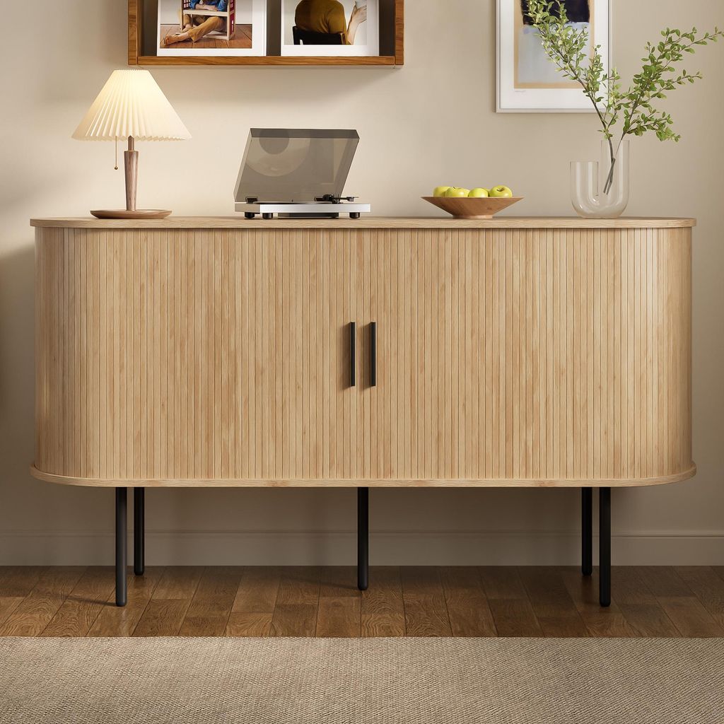 Sideboard - Holzoptik - Rolljalousie-Türen & Eisenbeine - Produktbild 