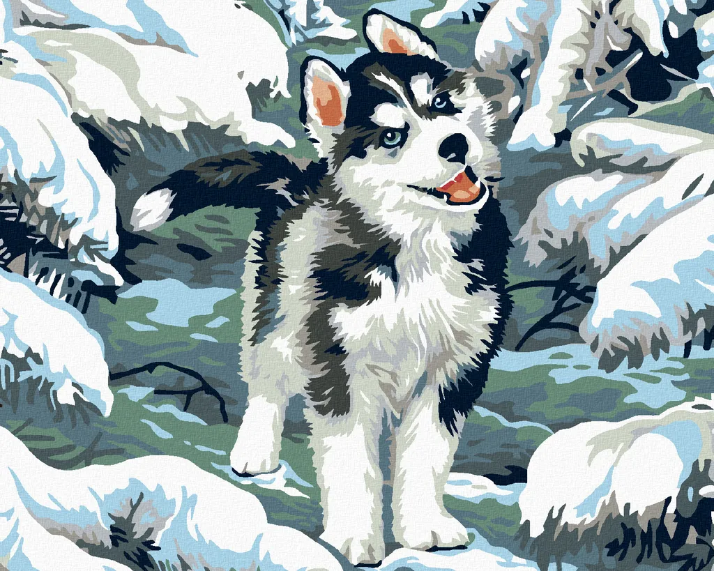Zuty Diamond Art Piccolo Husky 40x50 cm - Hobby DIY Contemporaneo