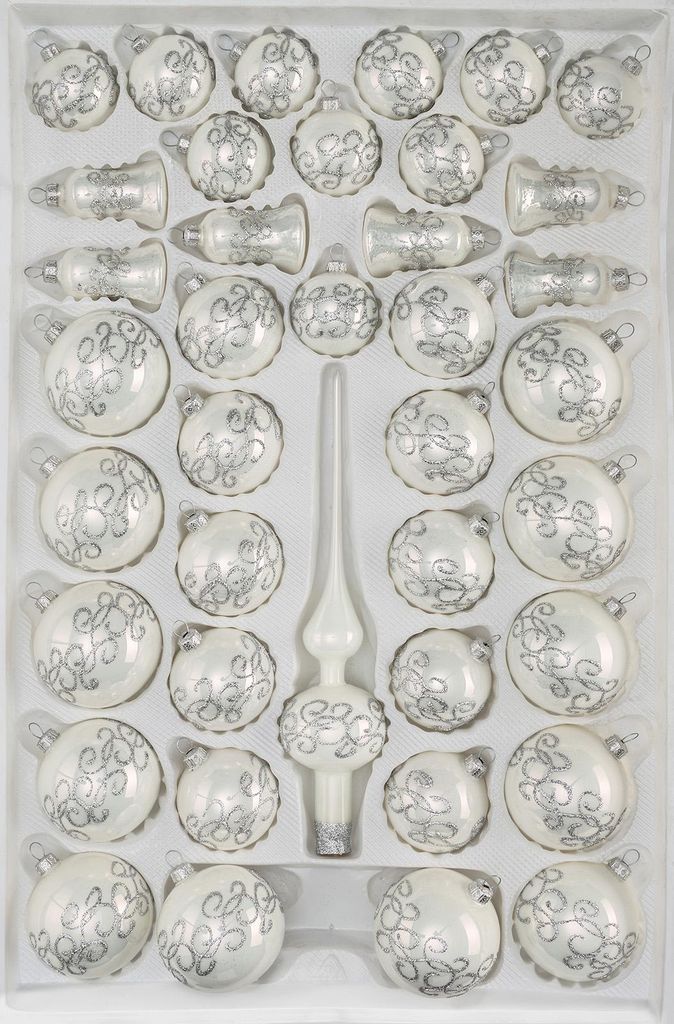 39 tlg. Glas-Weihnachtskugeln Set in Produktbild 