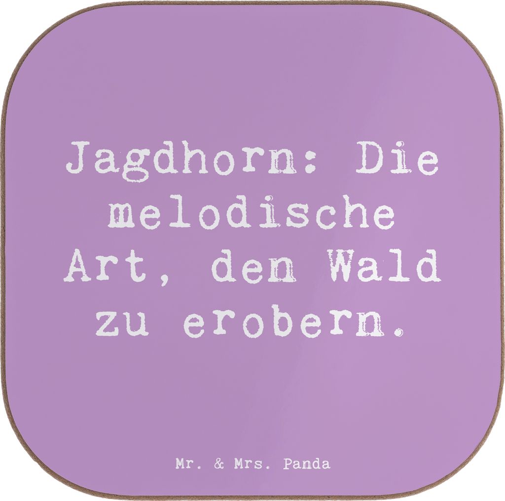 Mr. & Mrs. Panda Tassenuntersetzer Spruch Jagdhorn Magie - Lavendeltraum - Geschenk, Musikinstrument, Instrument, Musik, Musiker, Untersetzer Glas,...