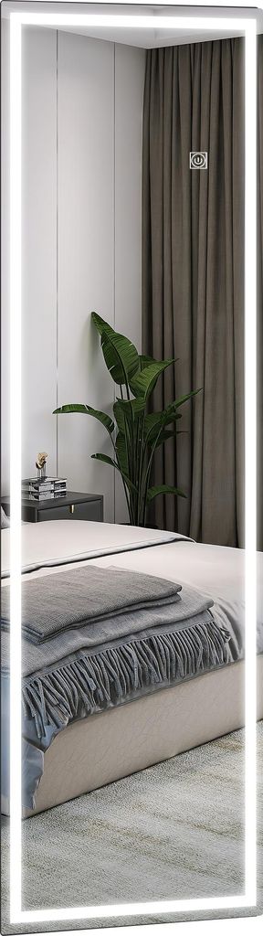 Ganzkörperspiegel mit LED, dimmbar, Touchsensor, Speicherfunktion, silber, 40x120 cm