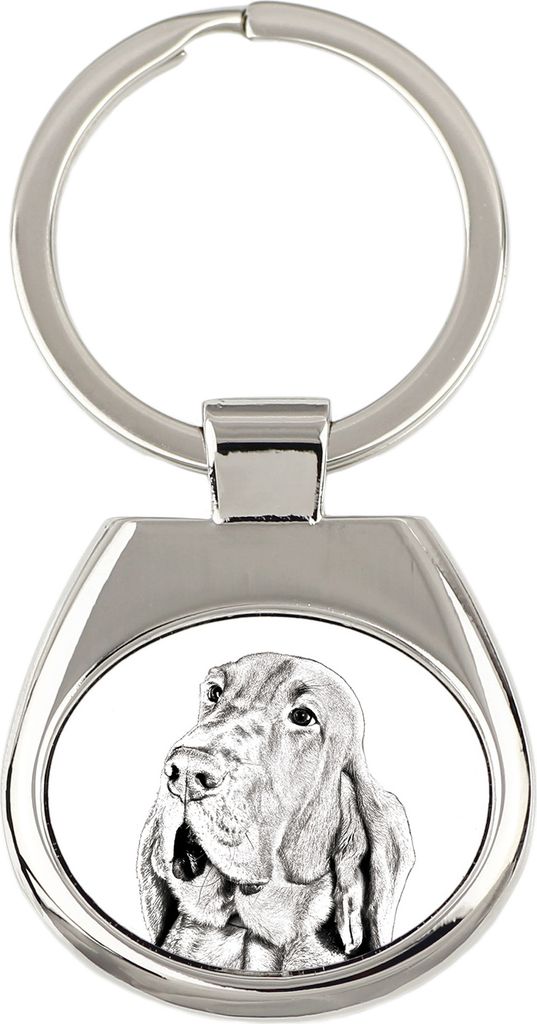 Bluthund, Bloodhound, Chien de St Hubert - Schlüsselanhänger mit Hund, Anhänger mit Aufdruck, personalisierter Anhänger der Marke Art-Dog