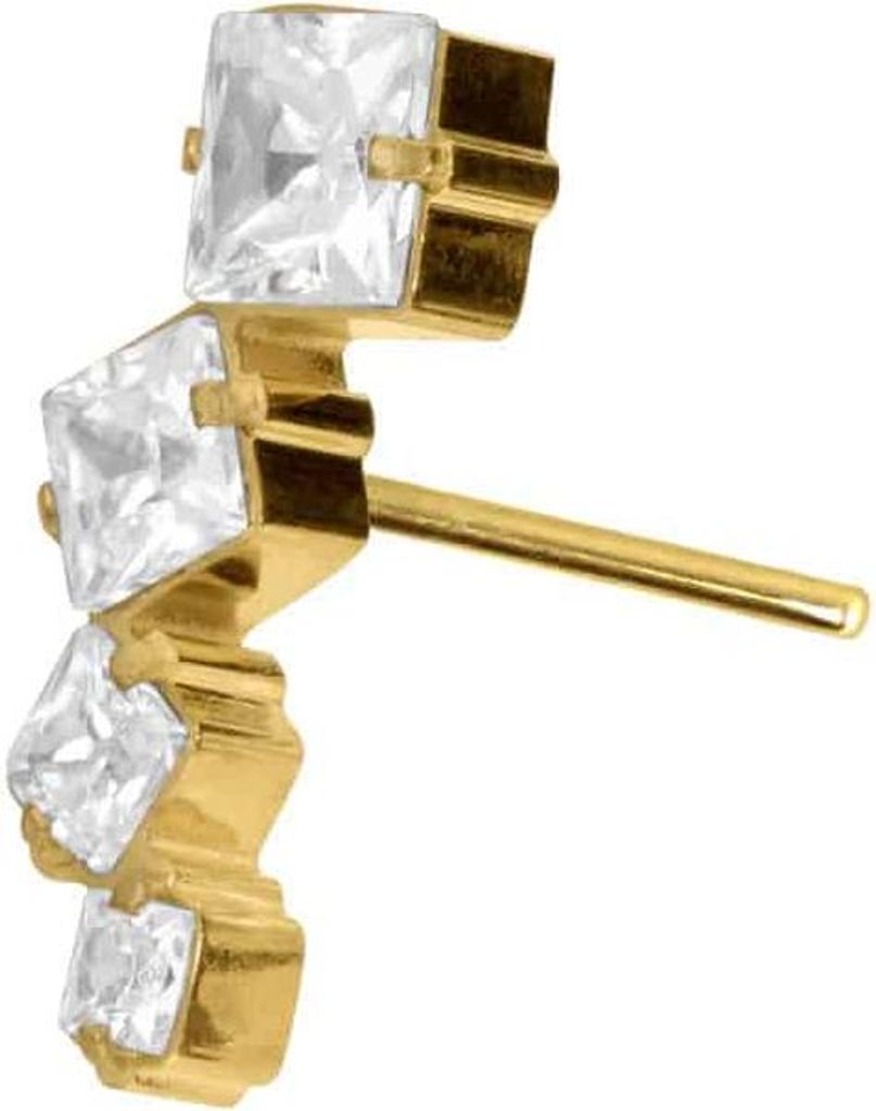 Piercing-Zubehör Titan Aufsatz mit Push Pin KRISTALLBOGEN